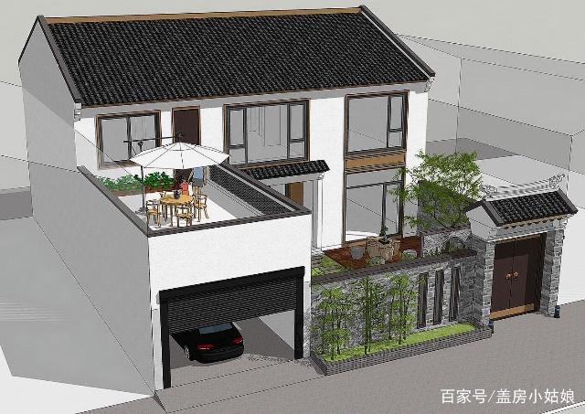 別墅設(shè)計:新中式別墅的標(biāo)準(zhǔn)樣式,庭院車庫休閑場所全都有